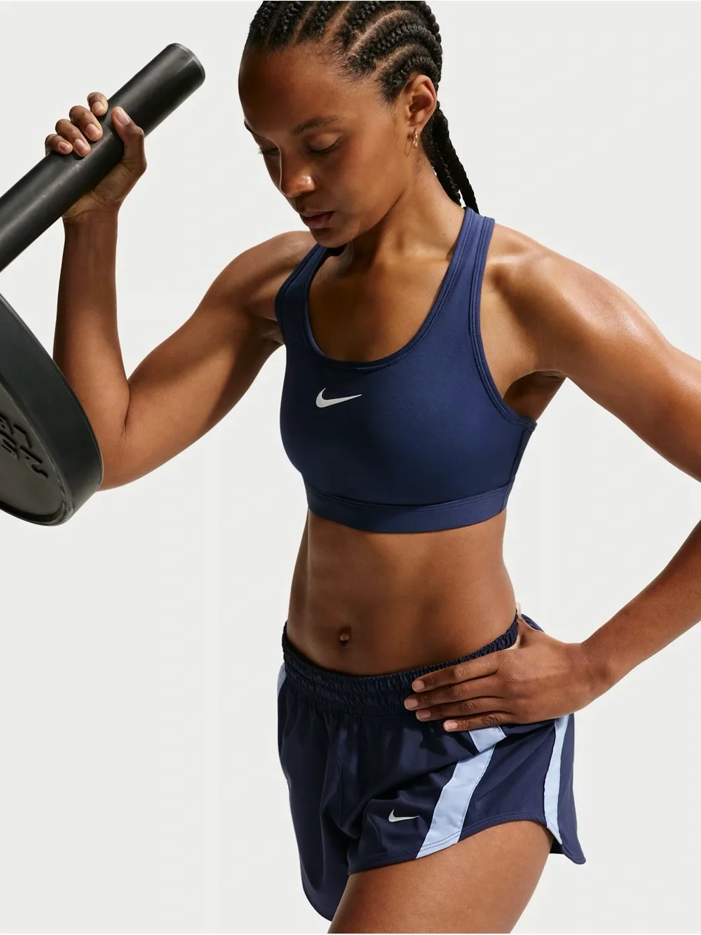 NWT Nike Swoosh Medium Support Padded Sports Bra Navy M